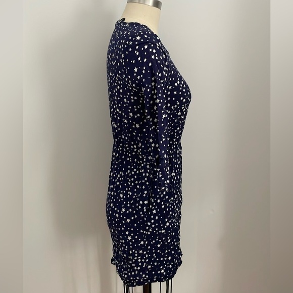 H&M Divided Womens Star Print Mini Dress Patriotic Navy Blue/White- Size 6 - Picture 2 of 4